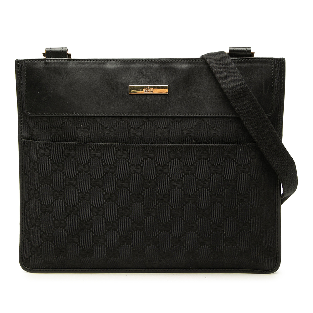Pre-Loved Gucci GG Canvas and Calfskin Crossbody